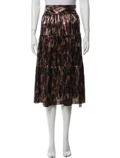 Pre-owned Ba&sh Animal Print Midi Length Skirt In Black