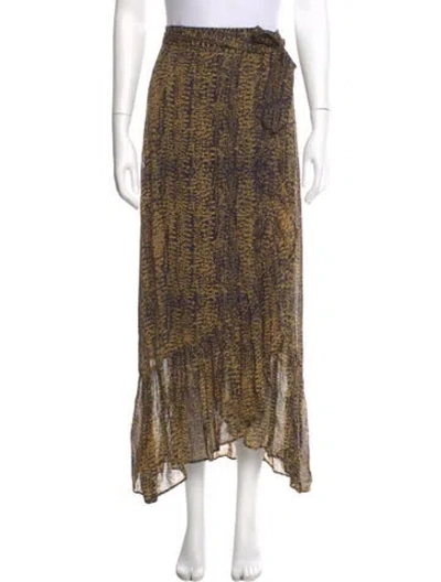 Pre-owned Ba&sh Animal Print Midi Length Skirt In Black