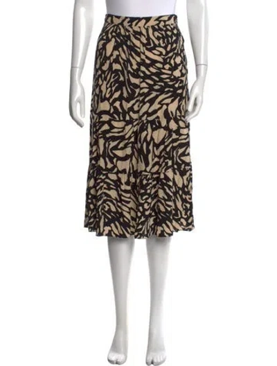 Pre-owned Ba&sh Animal Print Midi Length Skirt In Black