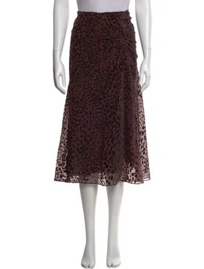Pre-owned Ba&sh Animal Print Midi Length Skirt In Brown