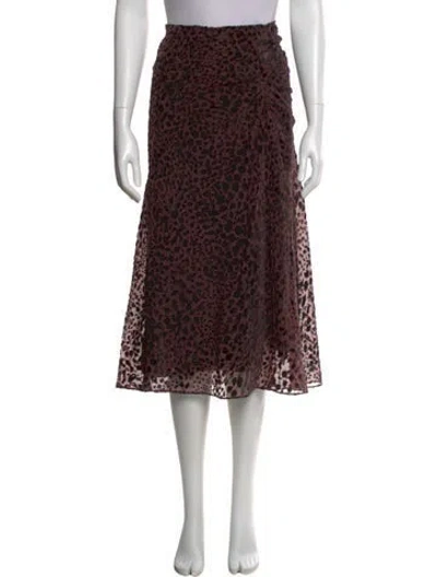 Pre-owned Ba&sh Animal Print Midi Length Skirt In Brown