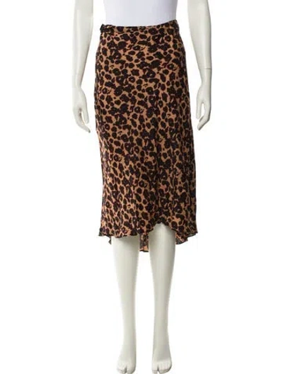 Pre-owned Ba&sh Animal Print Midi Length Skirt In Multi