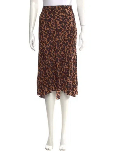 Pre-owned Ba&sh Animal Print Midi Length Skirt In Neutral