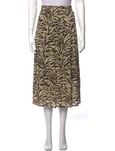 Pre-owned Ba&sh Animal Print Midi Length Skirt In Neutral