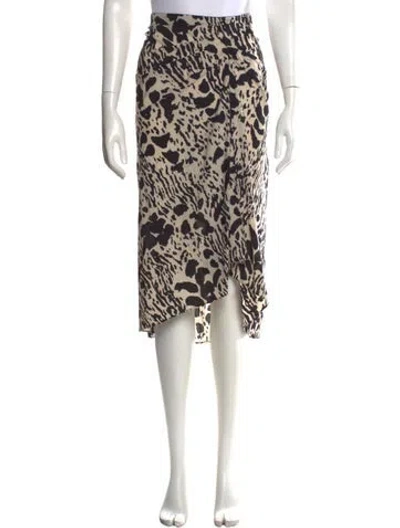 Pre-owned Ba&sh Animal Print Midi Length Skirt In Neutrals