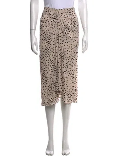 Pre-owned Ba&sh Animal Print Midi Length Skirt In Neutrals