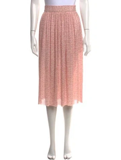 Pre-owned Ba&sh Animal Print Midi Length Skirt In Pink