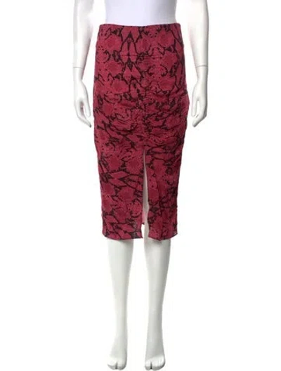 Pre-owned Ba&sh Animal Print Midi Length Skirt In Pink