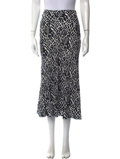 Pre-owned Ba&sh Animal Print Midi Length Skirt In White