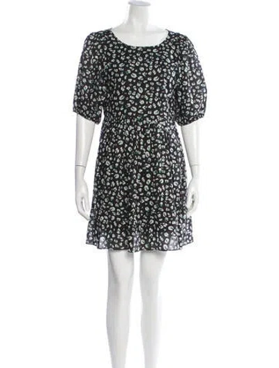 Pre-owned Ba&sh Animal Print Mini Dress In Black