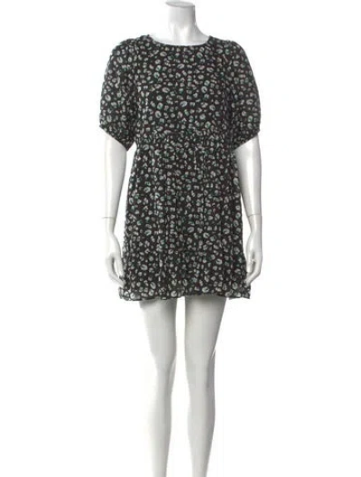 Pre-owned Ba&sh Animal Print Mini Dress In Black