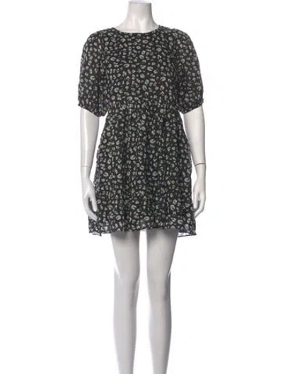 Pre-owned Ba&sh Animal Print Mini Dress In Black