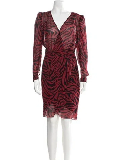 Pre-owned Ba&sh Animal Print Mini Dress In Black/red