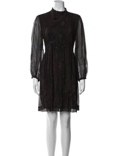 Pre-owned Ba&sh Animal Print Mini Dress In Brown