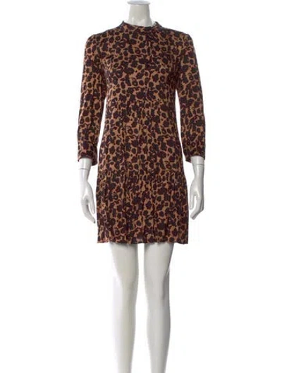Pre-owned Ba&sh Animal Print Mini Dress In Brown