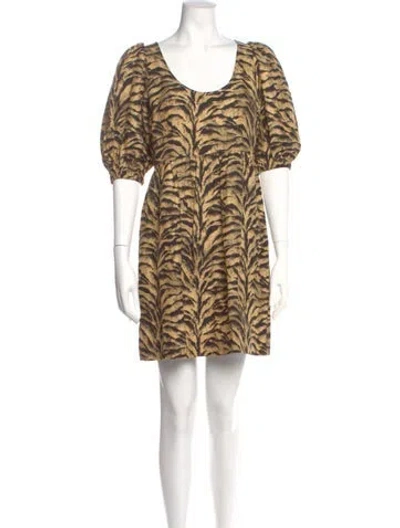 Pre-owned Ba&sh Animal Print Mini Dress In Neutral