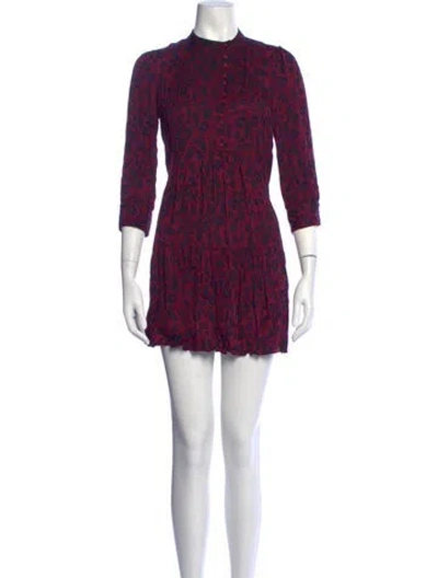 Pre-owned Ba&sh Animal Print Mini Dress In Purple