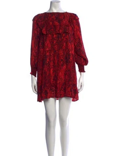 Pre-owned Ba&sh Animal Print Mini Dress In Red