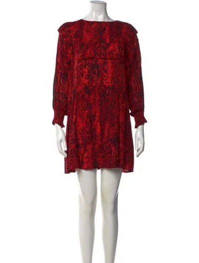 Pre-owned Ba&sh Animal Print Mini Dress In Red
