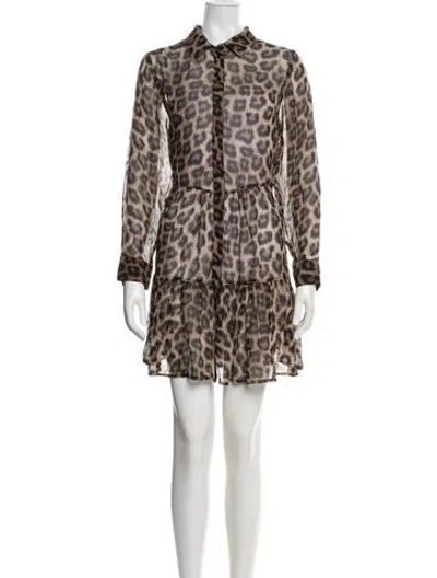 Pre-owned Ba&sh Animal Print Mini Dress W/ Tags In Neutrals