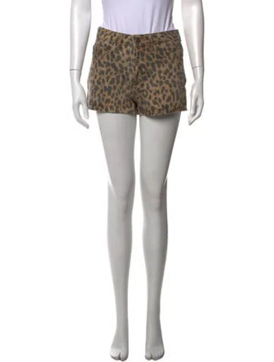 Pre-owned Ba&sh Animal Print Mini Shorts W/ Tags In Black