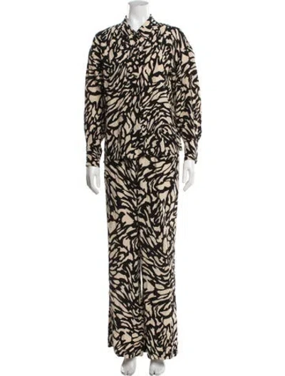 Pre-owned Ba&sh Animal Print Pantsuit In Neutrals
