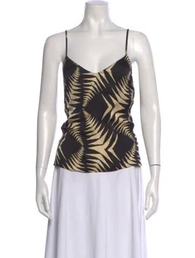 Pre-owned Ba&sh Animal Print V-neck Top In Multi