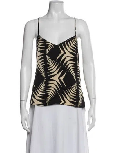 Pre-owned Ba&sh Animal Print V-neck Top W/ Tags In Black