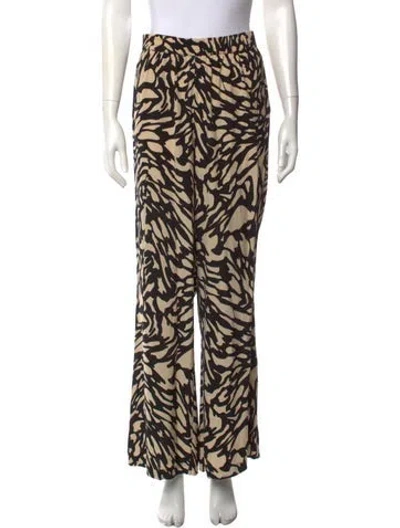 Pre-owned Ba&sh Animal Print Wide Leg Pants In Neutral