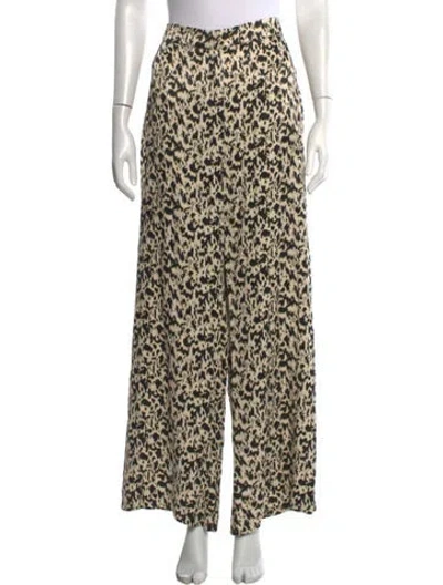 Pre-owned Ba&sh Animal Print Wide Leg Pants In Neutrals