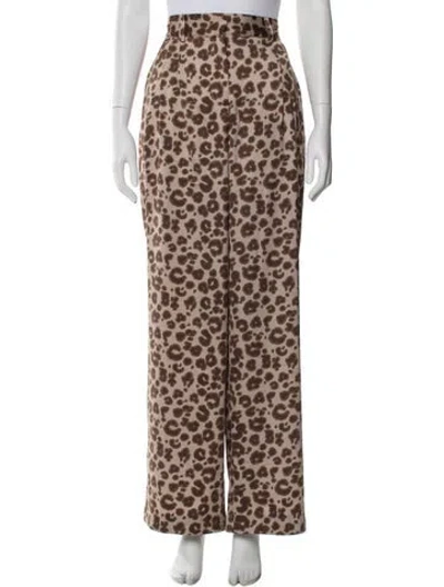 Pre-owned Ba&sh Animal Print Wide Leg Pants W/ Tags In Neutral