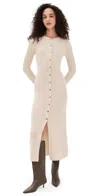 Ba&sh Anisa Button-up Ribbed Maxi Dress In Neutral