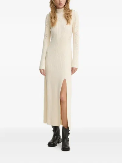 Ba&sh Armia Ribbed-knit Maxi Dress In Neutral
