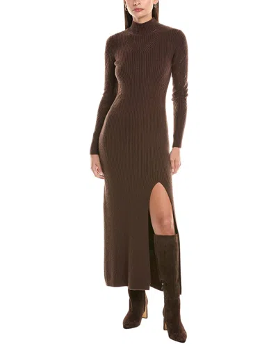 Ba&sh Armia Wool-blend Dress In Brown
