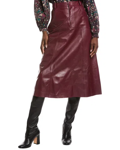 Ba&sh Assia Leather Skirt In Burgundy