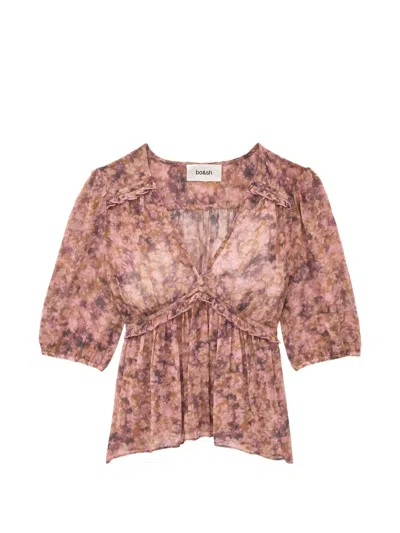 Ba&sh Asya Floral-print Ruffled Top In Multi