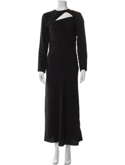 Pre-owned Ba&sh Asymmetrical Long Dress In Black