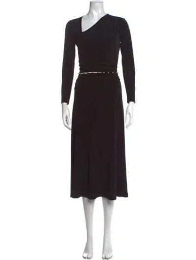 Pre-owned Ba&sh Asymmetrical Midi Length Dress W/ Tags In Black