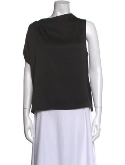 Pre-owned Ba&sh Asymmetrical Sleeveless Top In Black
