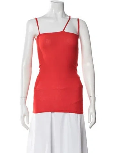 Pre-owned Ba&sh Asymmetrical Sleeveless Top In Red
