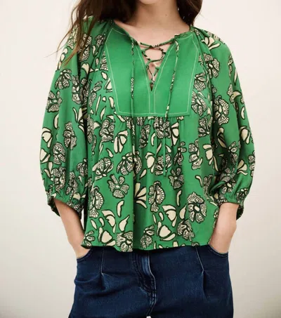 Ba&sh Aura Blouse In Green