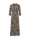 Ba&sh Long Dress With Animal Print In Blue
