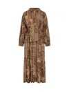 Ba&sh Long Dress With Patchwork Print In Brown