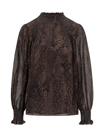 BA&SH BA&SH BA&SH PYTHON PRINT CHIFFON BLOUSE