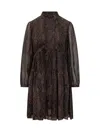 Ba&sh Short Dress With Python Print In Brown