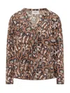Ba&sh Onada Buttoned-printed Shirt In Brown
