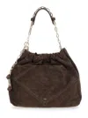 Ba&sh Large June Suede Shoulder Bag In Brown