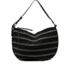 Ba&sh Leather-trimmed Knitted Shoulder Bag In Black