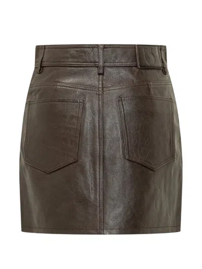 Ba&sh Bango Wrap-style A-line Short Skirt In Brown