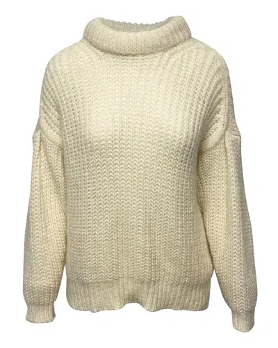 Ba&sh Bash Turtleneck Sweater In Cream Wool In Neutral